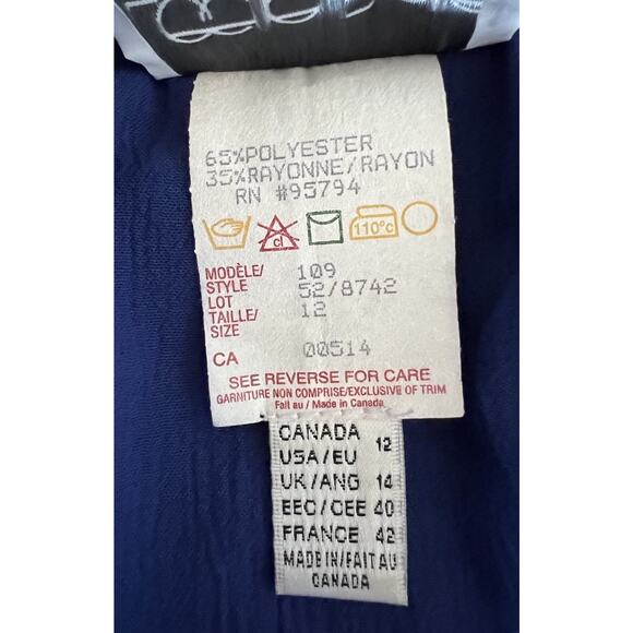 Leslie Belle 90s Vintage 3pc Set Cardigan Top Skirt Royal Blue Womens 12 - Picture 11 of 11